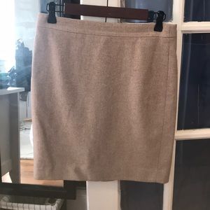 J. Crew Petite beige wool pencil skirt